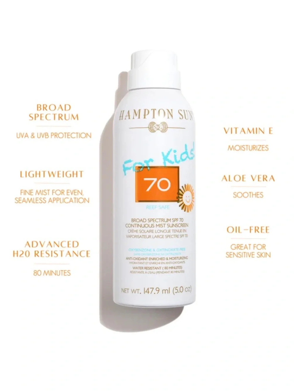 For Kids SPF 70 Broad Spectrum Continuous Mist Sunscreen - White